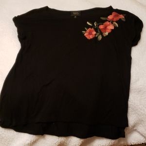 W5 fashion shirt with embroidery rose